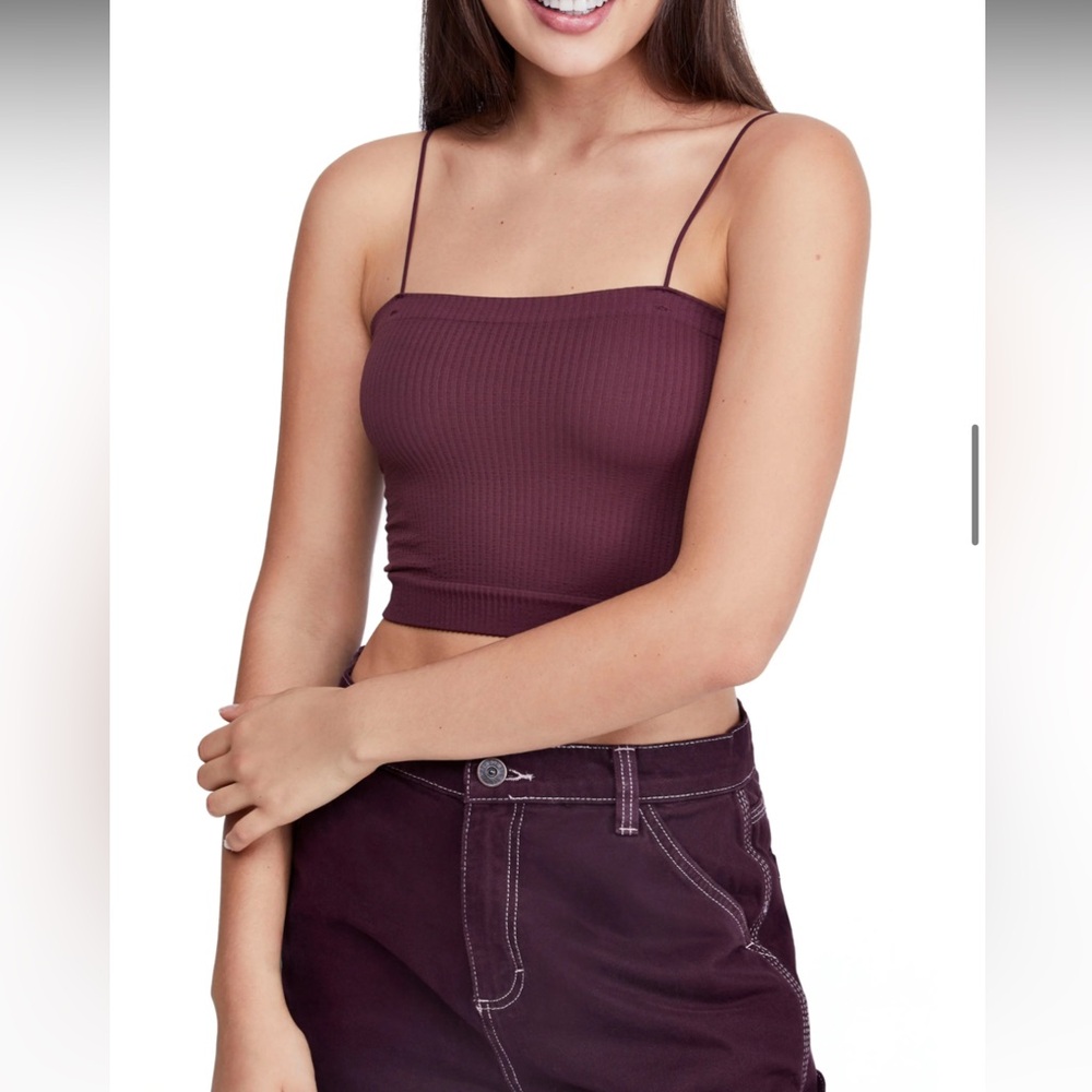 Women's Ribbed Red Crop Top